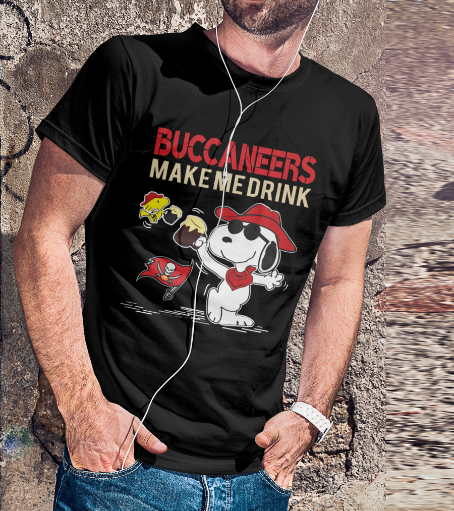 Buccaneers Make Me Drink Snoopy Peanuts Tampa Bay Fans T-Shirt