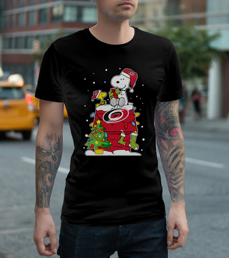 Snoopy and Woodstock Christmas with Carolina Hurricanes T-Shirt