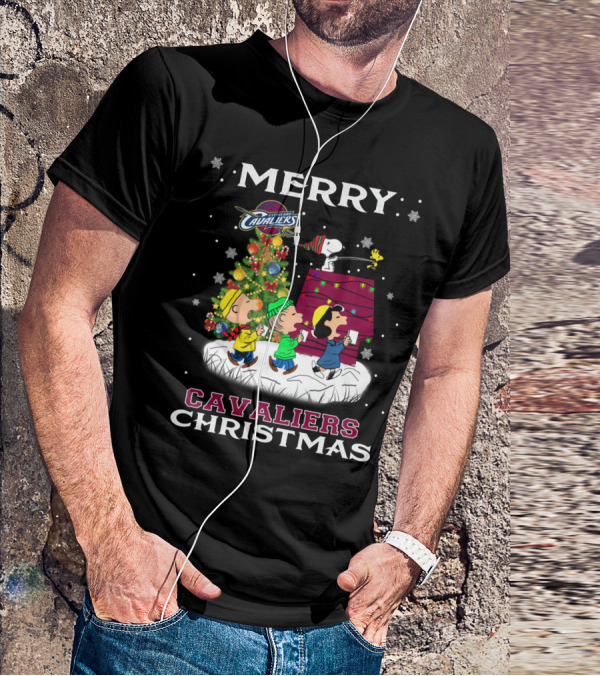 Merry Cavaliers Christmas Cleveland Snoopy Cavaliers T-Shirt