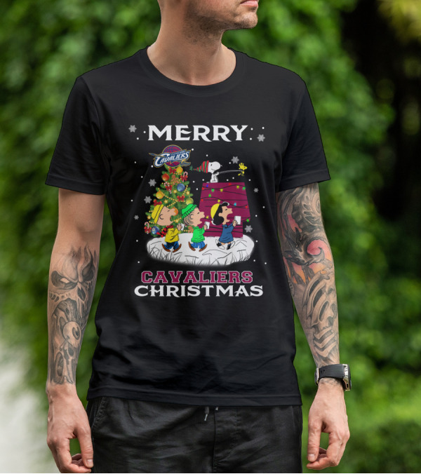 Merry Cavaliers Christmas Cleveland Snoopy Cavaliers T-Shirt