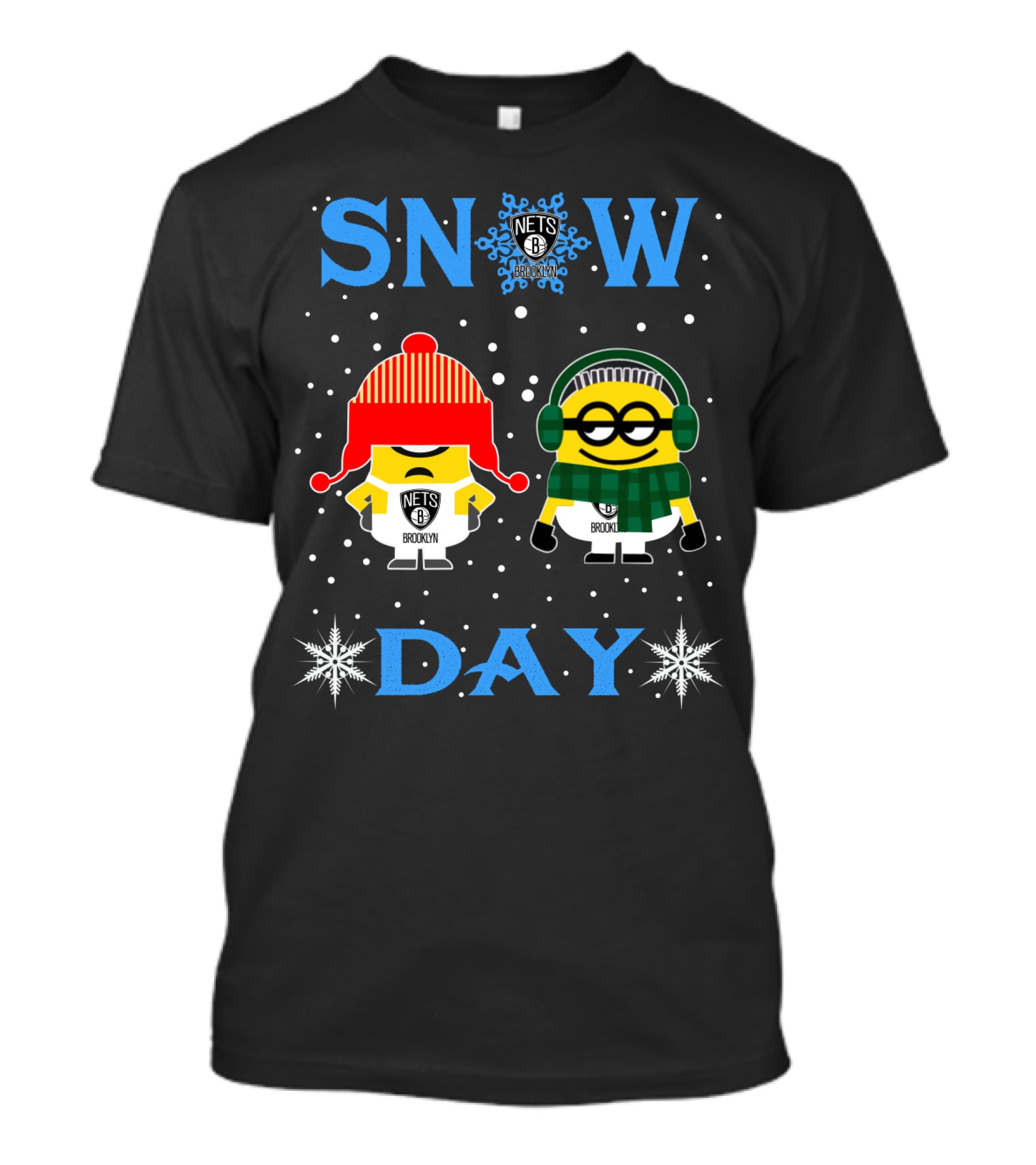Brooklyn Nets Minions Snow Day Celebration T-Shirt