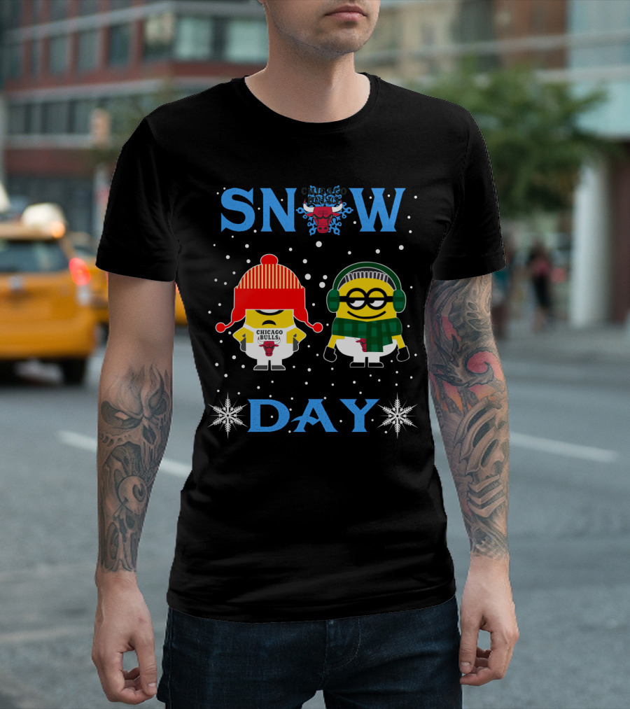 Snow Day Chicago Bulls Minions Winter Theme T-Shirt