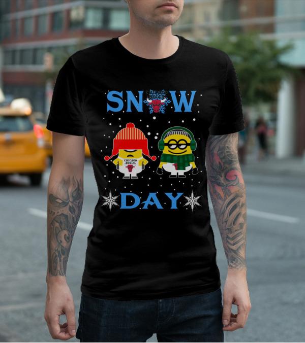 Snow Day Chicago Bulls Minions Winter Theme T-Shirt