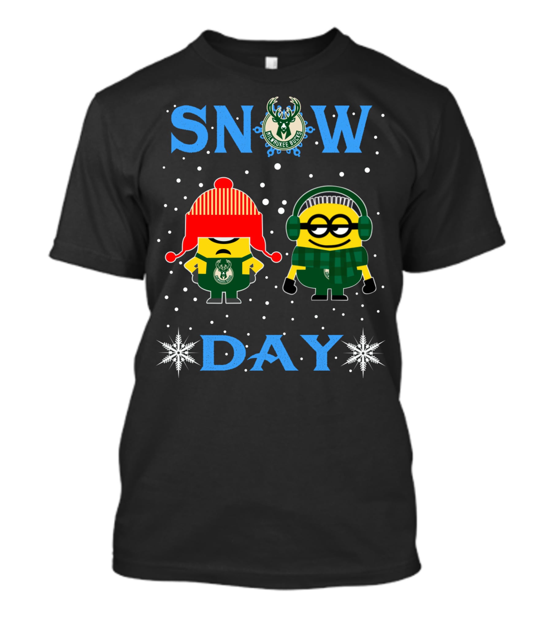 Snow Day Milwaukee Bucks Minion Fans T-Shirt