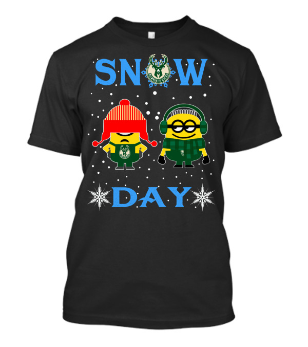 Snow Day Milwaukee Bucks Minion Fans T-Shirt