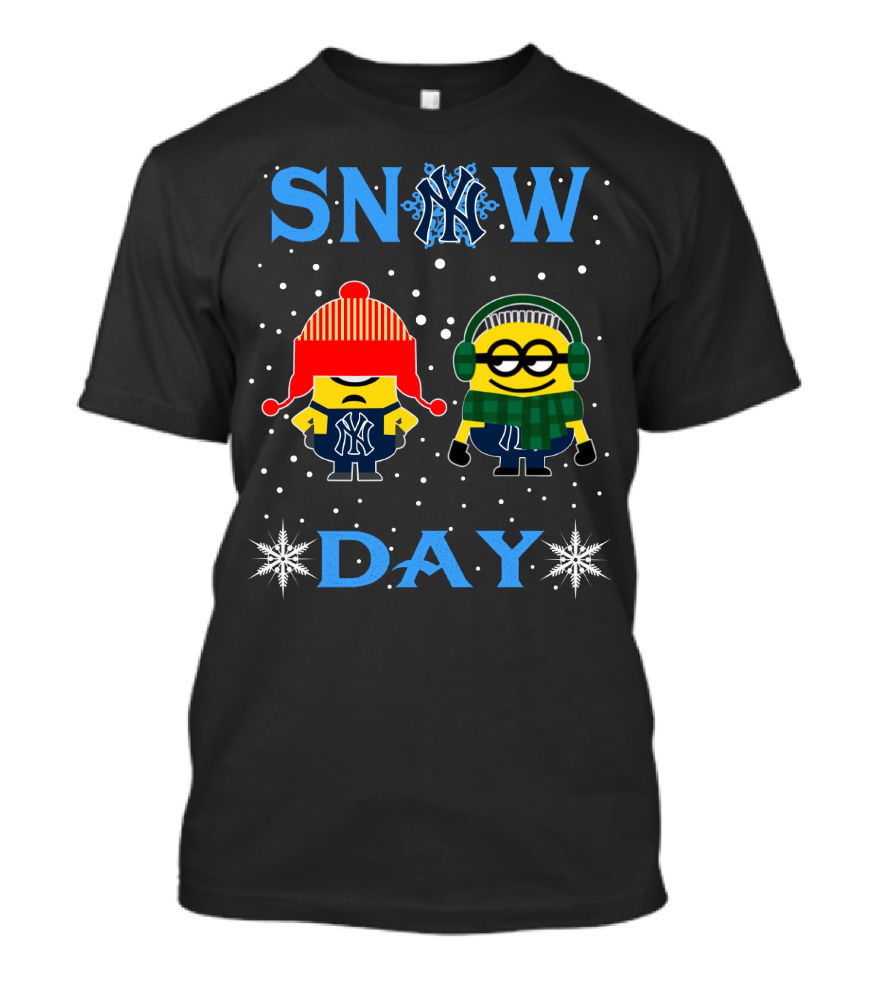 Snow Day New York Yankees Minion Fans Winter Fun T-Shirt