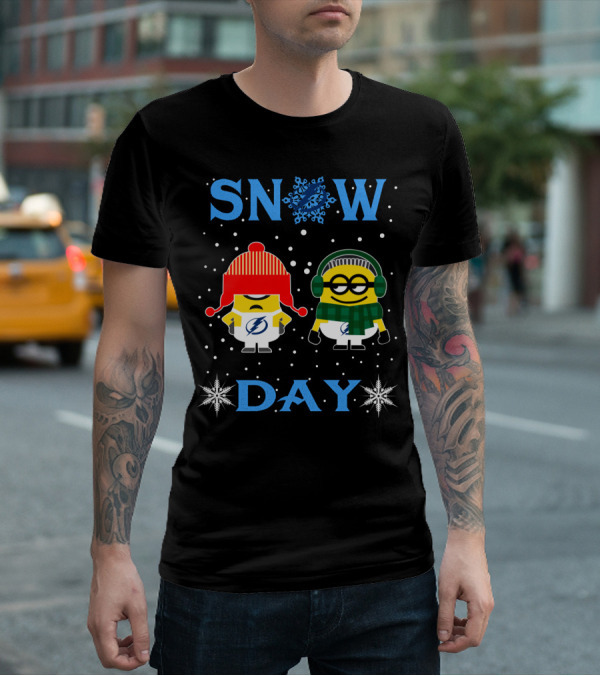 Snow Day Tampa Bay Lightning Minions Winter Fun T-Shirt