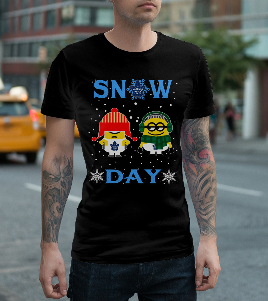 Snow Day with Toronto Maple Leafs and Minion Winter Fun T-Shirt