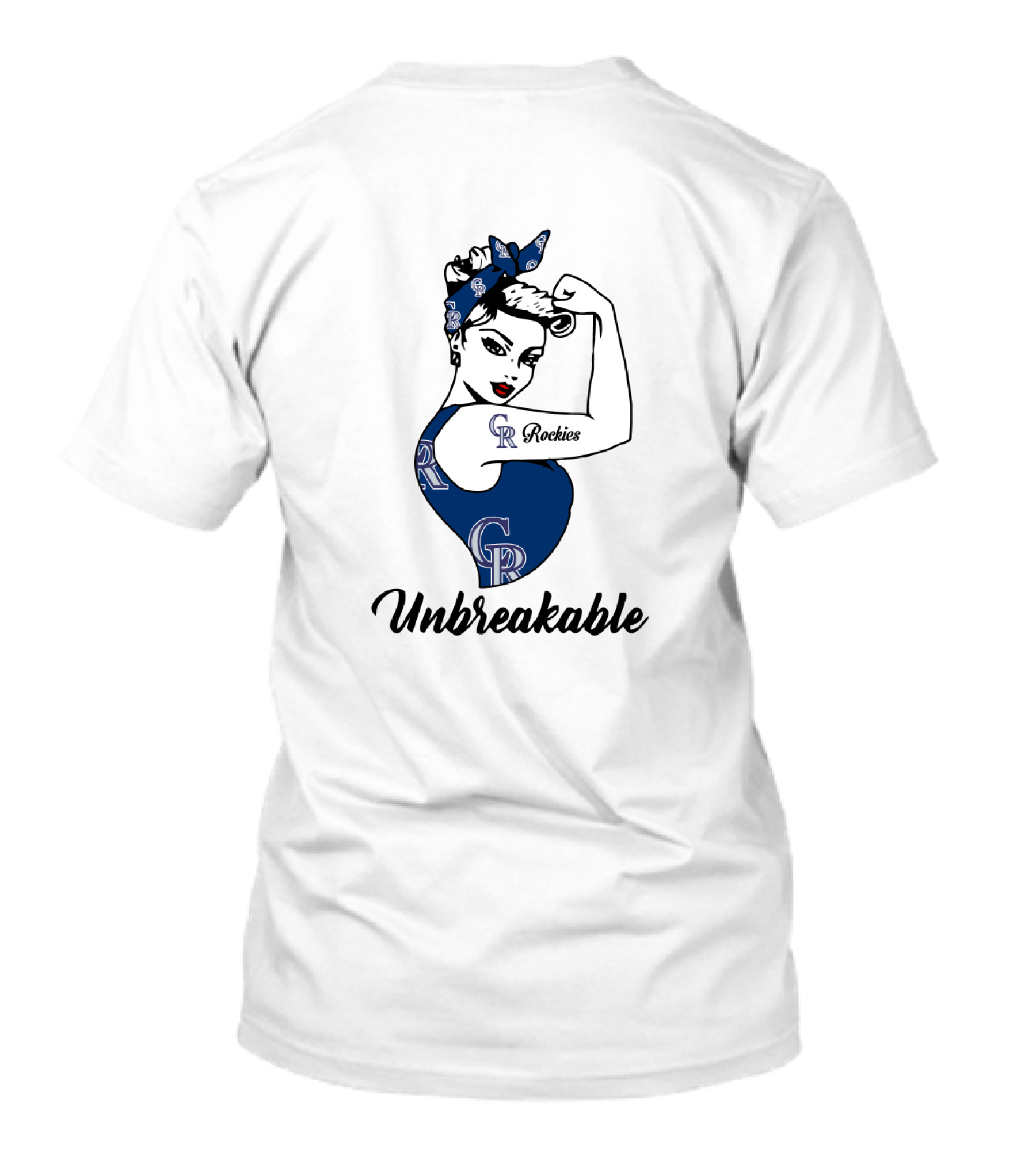 Colorado Rockies Unbreakable Strong Girl Rosie The Riveter T-Shirt