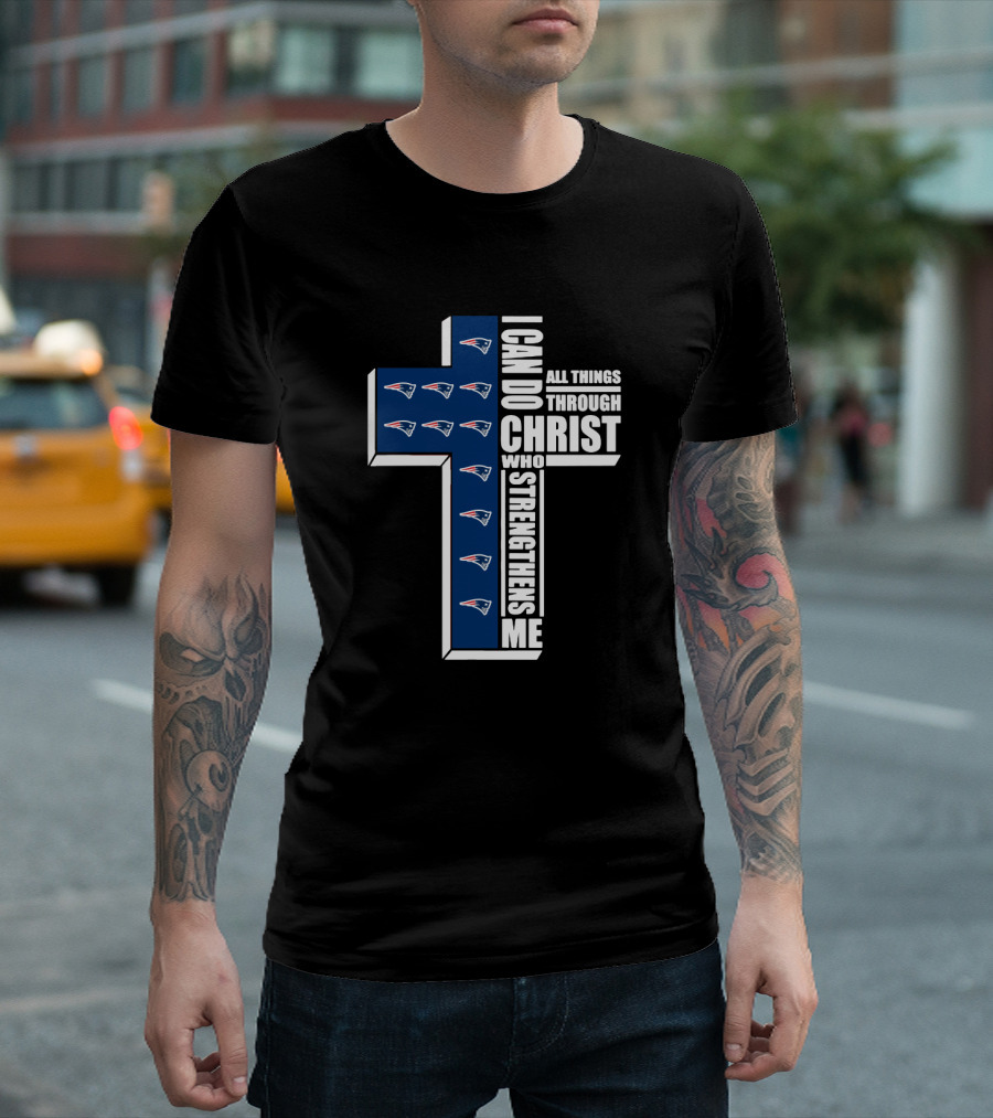 Patriots Logo Christian Faith I Can Do All Things Through Christ Who Strengthens Me T-Shirt