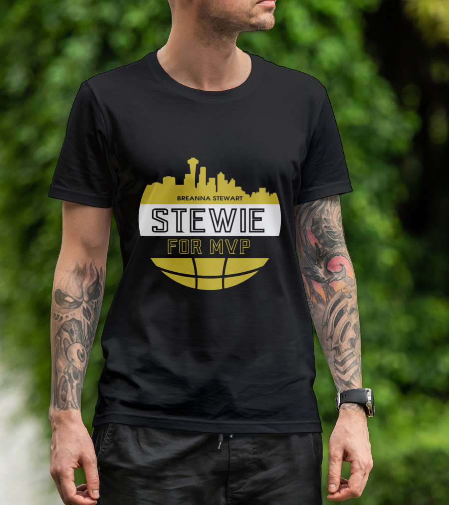 Breanna Stewart Stewie For MVP Seattle Skyline Basketball Fan T-Shirt