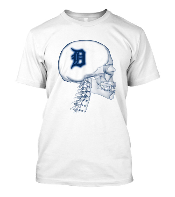 Detroit Tigers Skull Brain T-Shirt