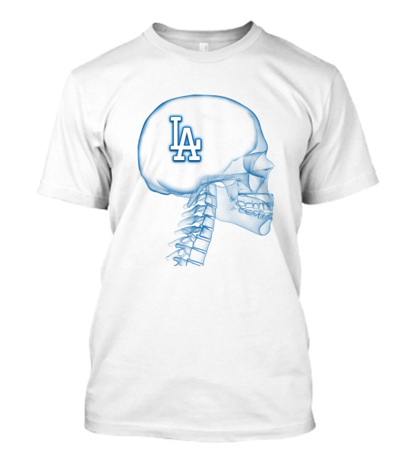 Los Angeles Dodgers LA Logo Brain X-Ray T-Shirt