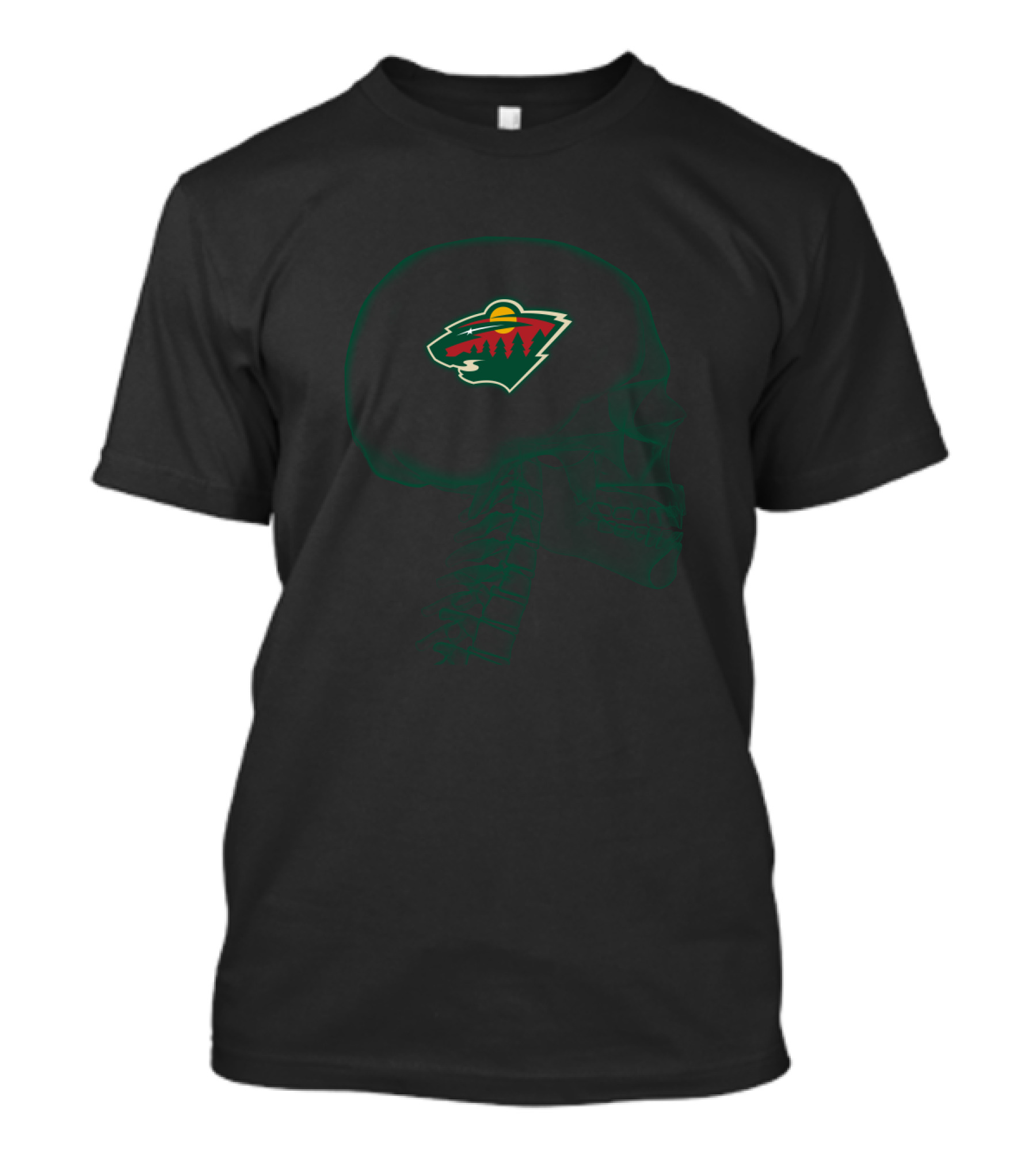 Minnesota Wild Logo Inside Skull Brain T-Shirt