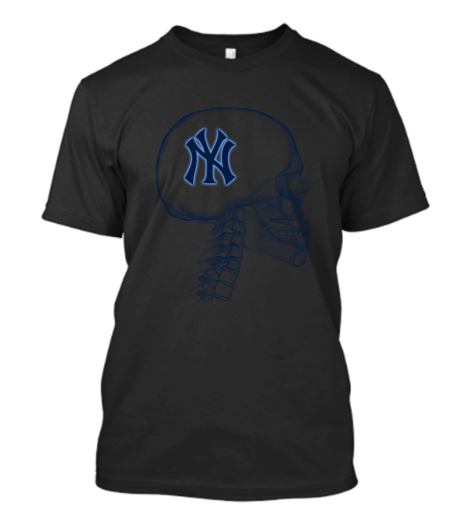 New York Yankees Logo Inside Skull X-Ray Brain T-Shirt