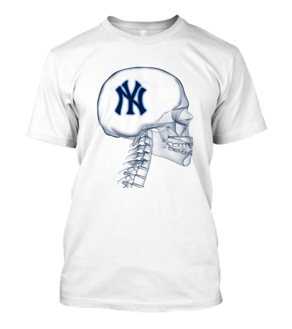 New York Yankees Logo Inside Skull X-Ray Brain T-Shirt
