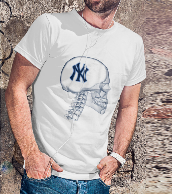 New York Yankees Logo Inside Skull X-Ray Brain T-Shirt