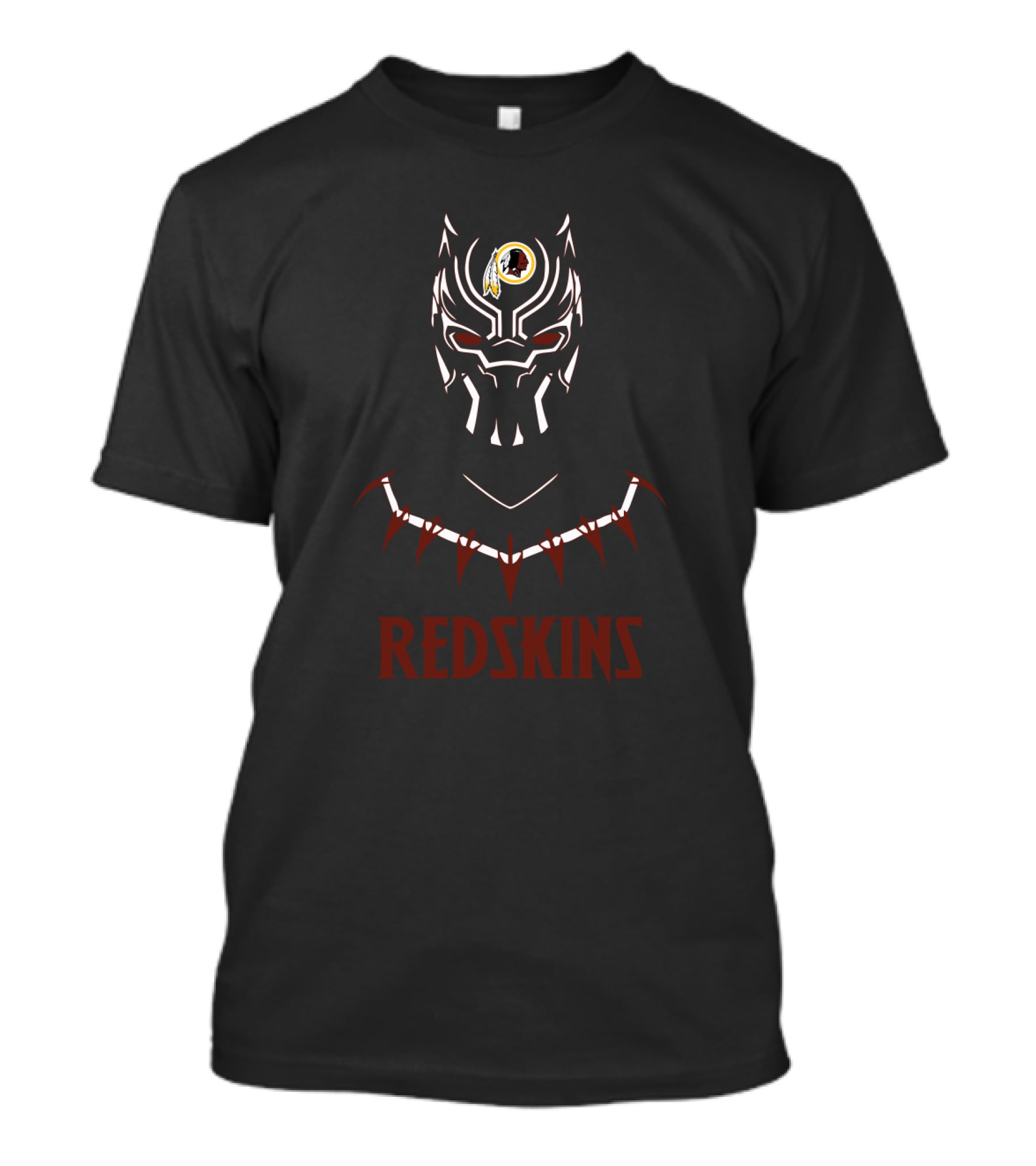 Black Panther Redskins Fan Logo Fusion T-Shirt