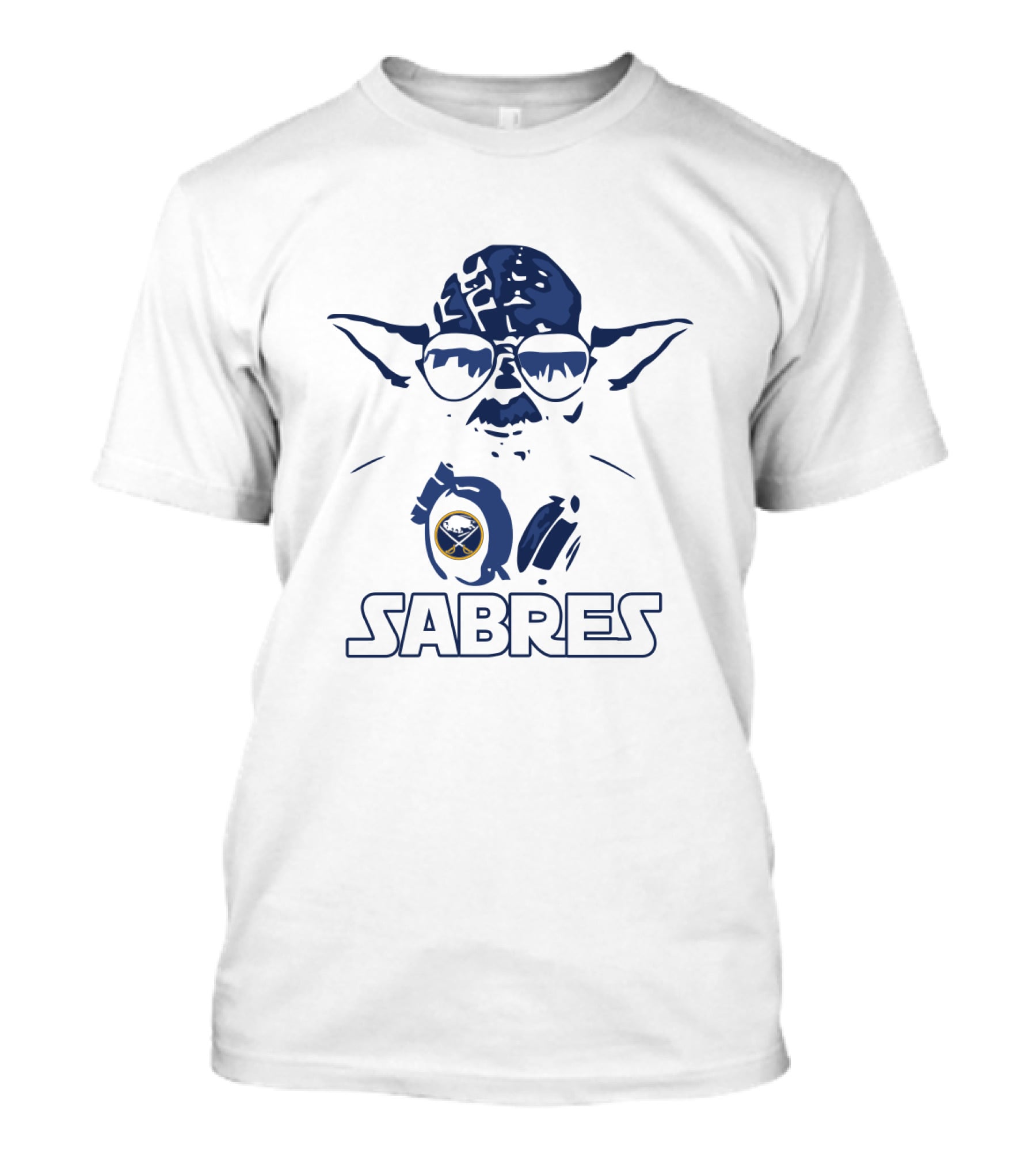 Yoda Wearing Sunglasses With Buffalo Sabres Logo In Star Wars T-Shirt