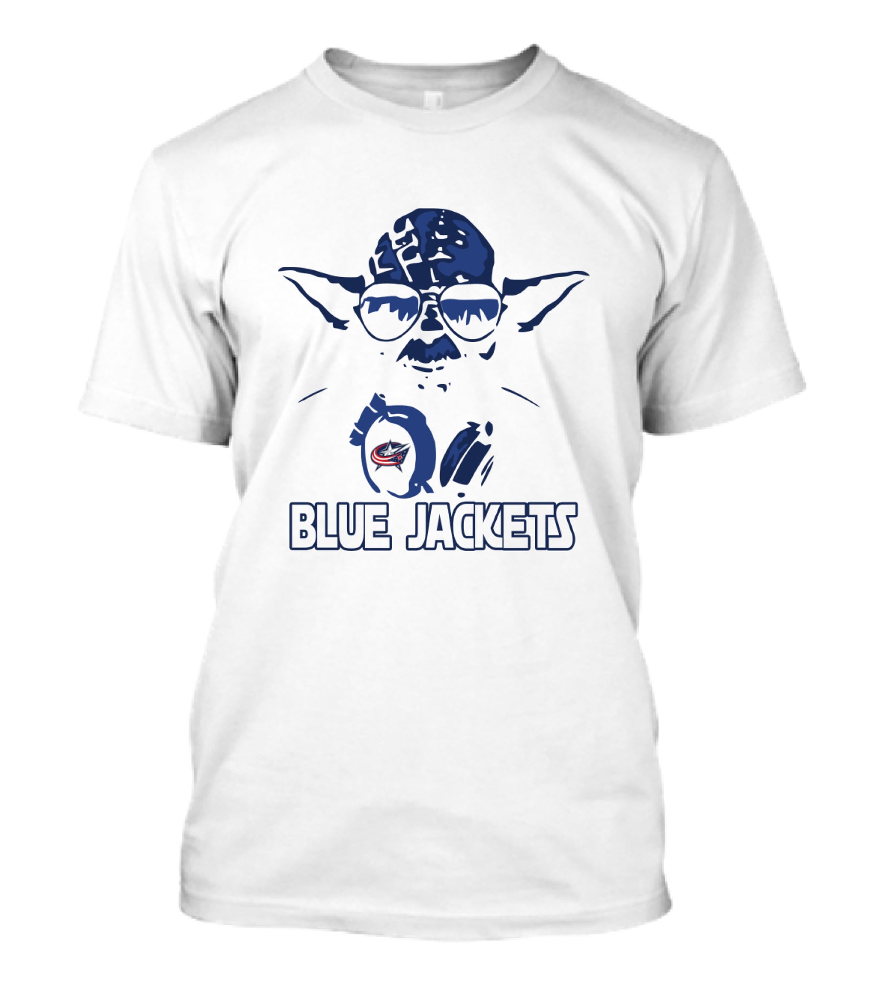 Yoda Star Wars Fan Art Featuring Columbus Blue Jackets Team Supporters T-Shirt