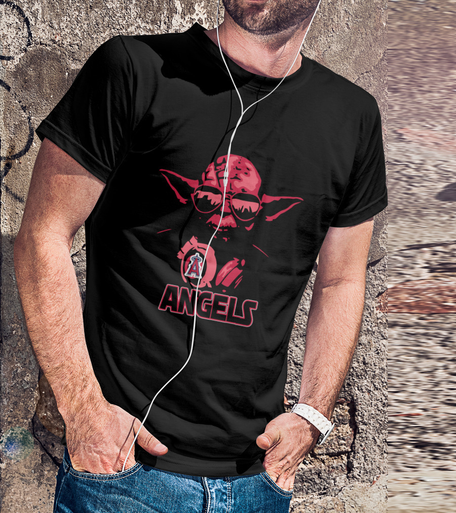 Yoda Star Wars Los Angeles Angels Fans Jedi Baseball Crossover T-Shirt