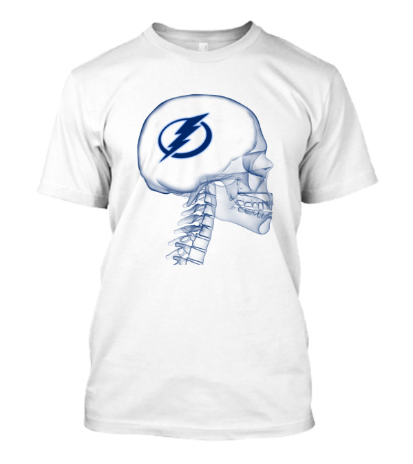 Tampa Bay Lightning Logo Inside Skull Blueprint Concept T-Shirt
