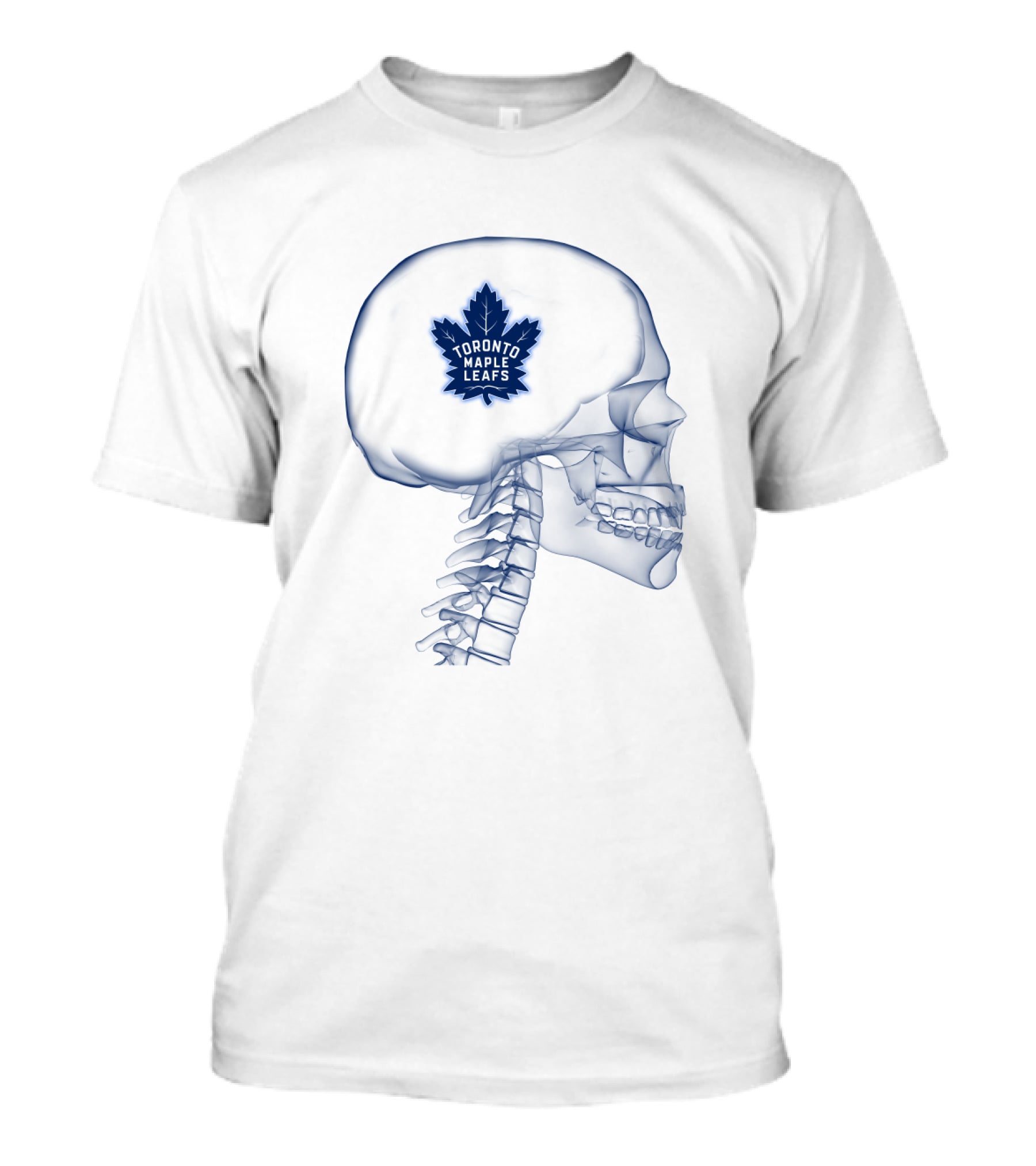 Toronto Maple Leafs Inside My Skull Brain Skeleton T-Shirt