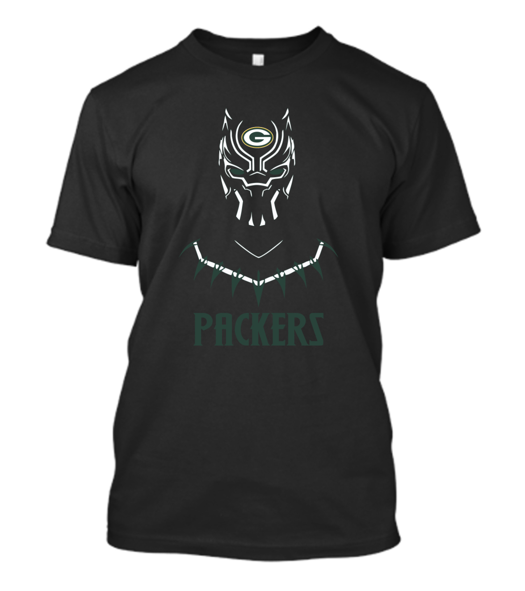 Packers Black Panther Green Bay Fans Iconic Crossover T-Shirt