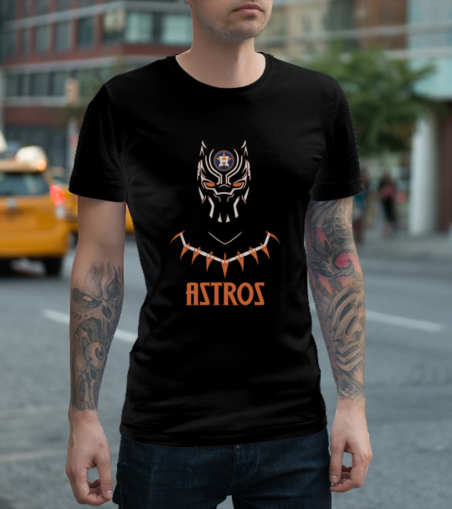 Astros Black Panther Houston Fans Crossover T-Shirt