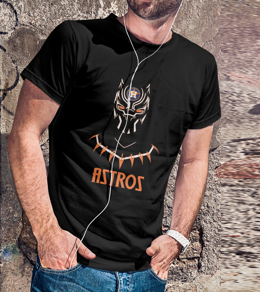 Astros Black Panther Houston Fans Crossover T-Shirt