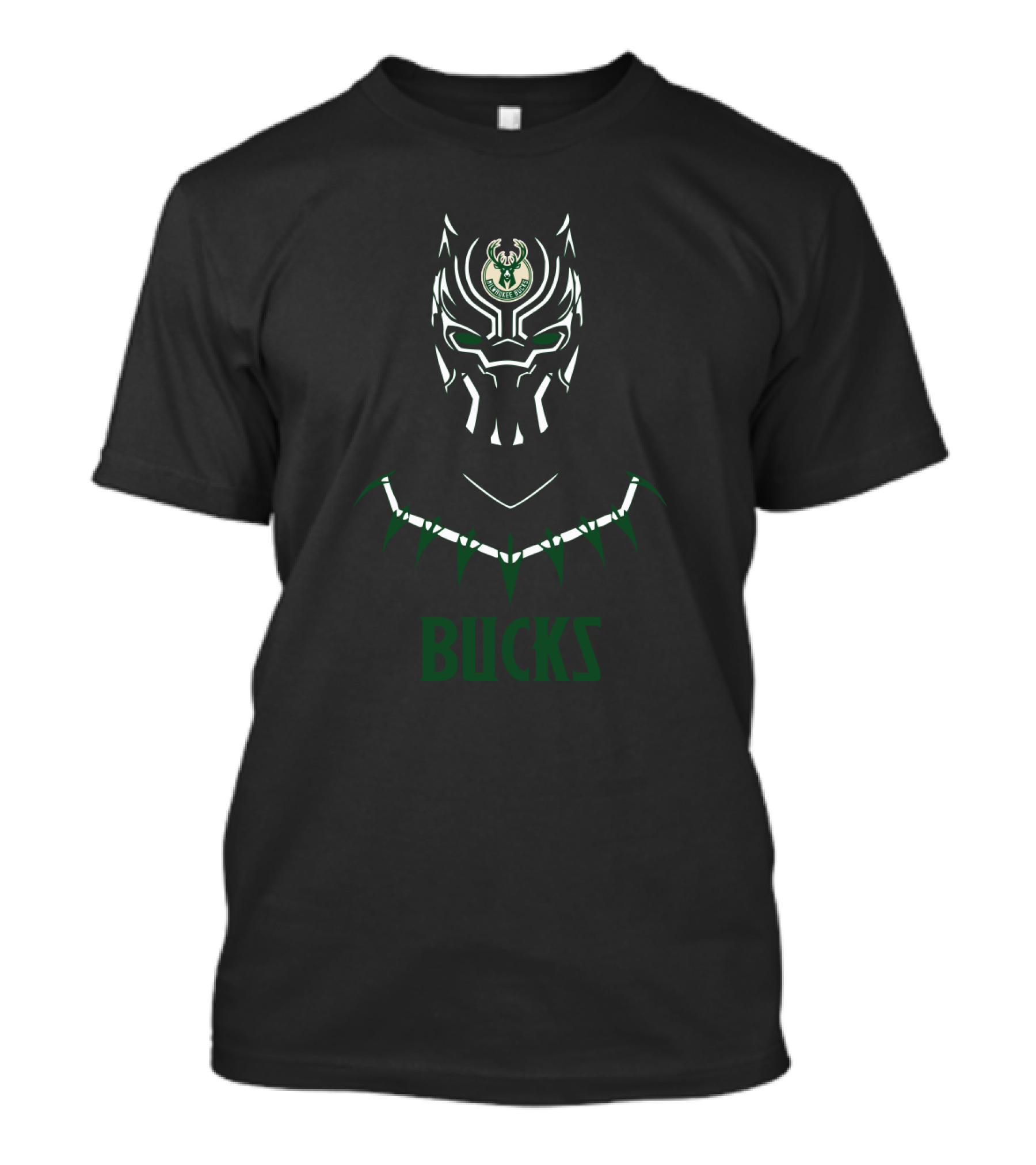 Black Panther Mask Milwaukee Bucks Fans T-Shirt
