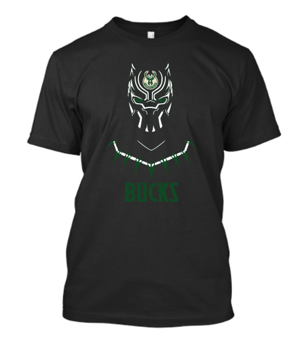 Black Panther Mask Milwaukee Bucks Fans T-Shirt
