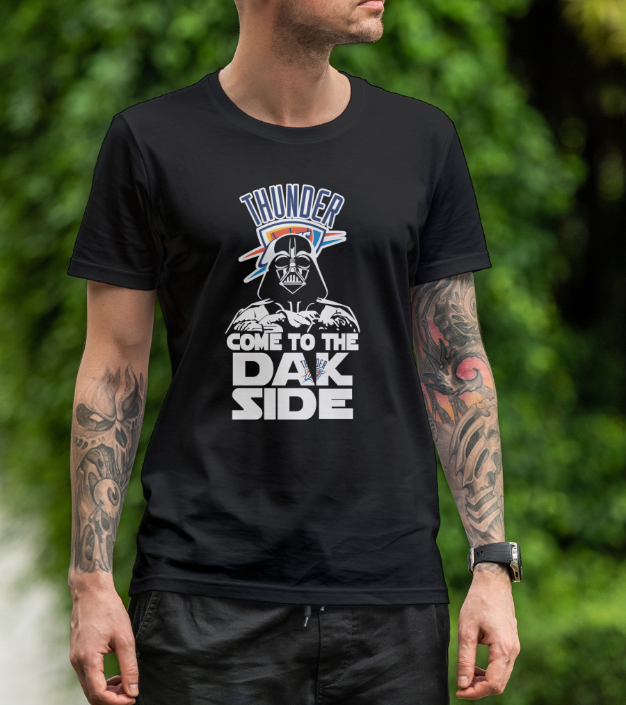 Thunder Come To The Dark Side Darth Vader Oklahoma City Fans T-Shirt