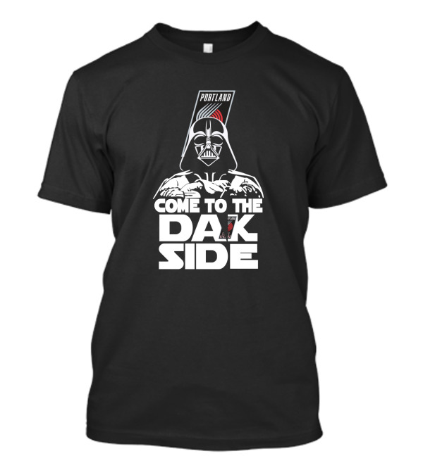 Come To The Dark Side Portland Trail Blazers Logo Darth Vader T-Shirt