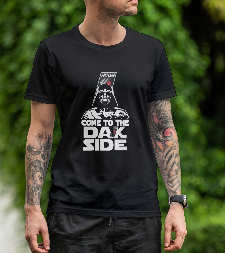 Come To The Dark Side Portland Trail Blazers Logo Darth Vader T-Shirt