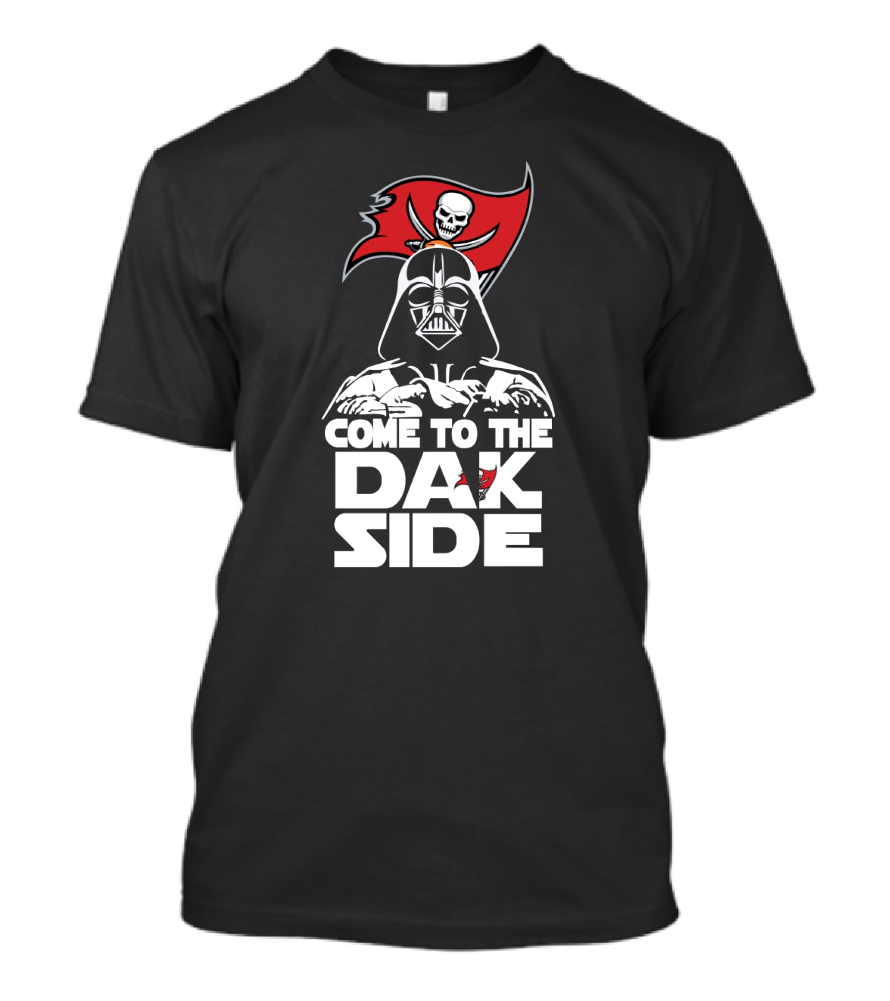 Come To The Dak Side With Darth Vader And Tampa Bay Buccaneers Flag T-Shirt