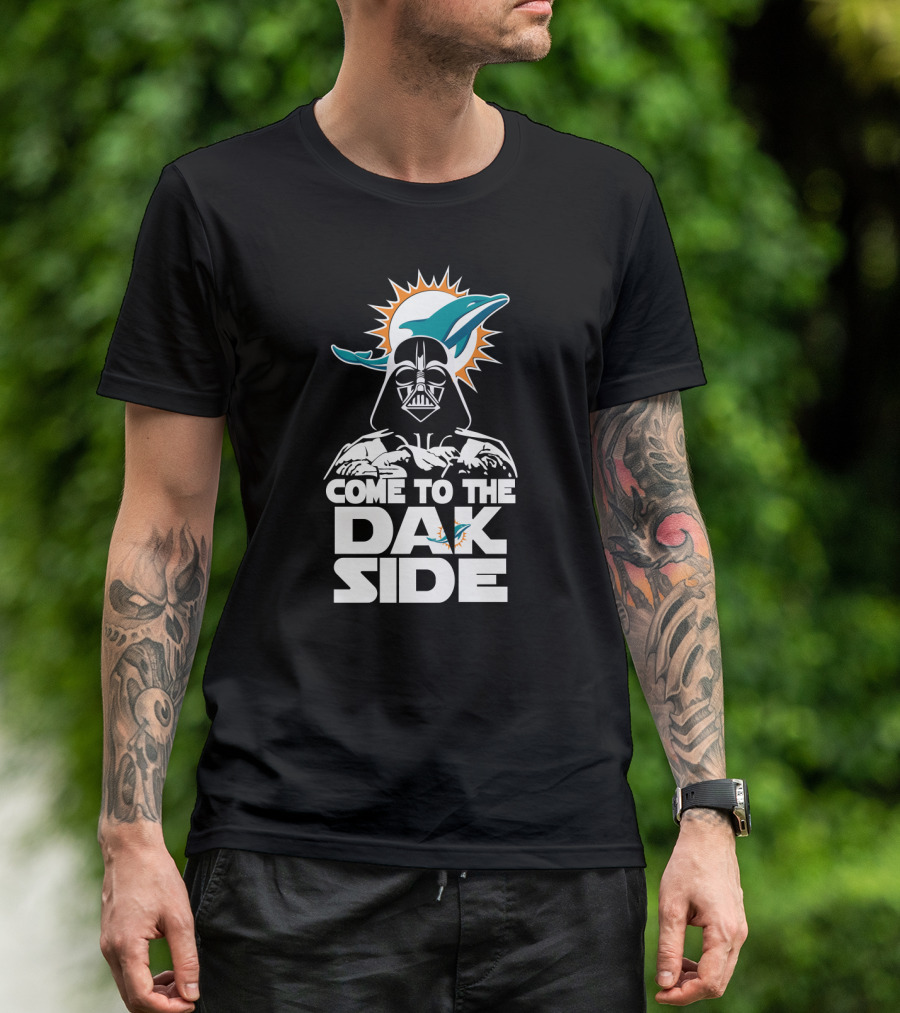 Come To The Dak Side Darth Vader Miami Dolphins Fans T-Shirt