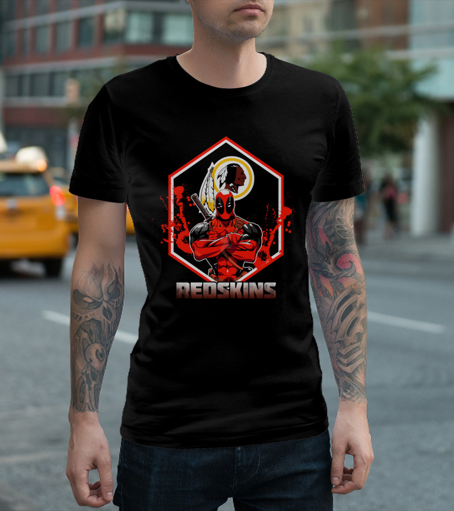 Deadpool Redskins Crossover Fan Tribute T-Shirt