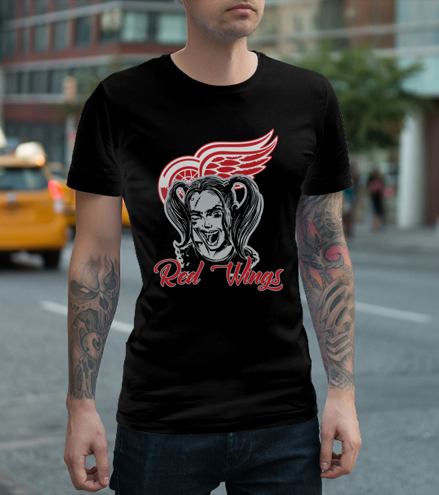 Harley Quinn Red Wings Fans T-Shirt