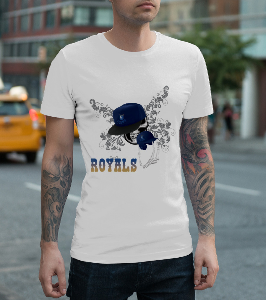 Kansas City Royals Skeleton Hat Fear The Royals T-Shirt