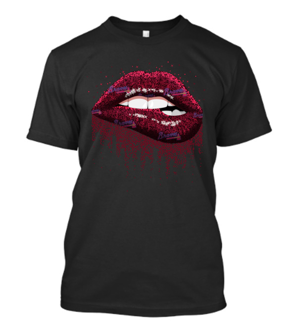 Sparkling Glitter Lips For Dedicated Atlanta Braves Fans T-Shirt