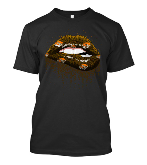 Cleveland Browns Lips Design For Team Fans T-Shirt