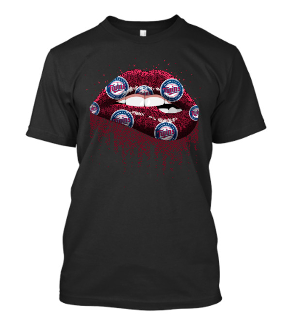 Glitter Lips Minnesota Twins Baseball Logo Fan T-Shirt