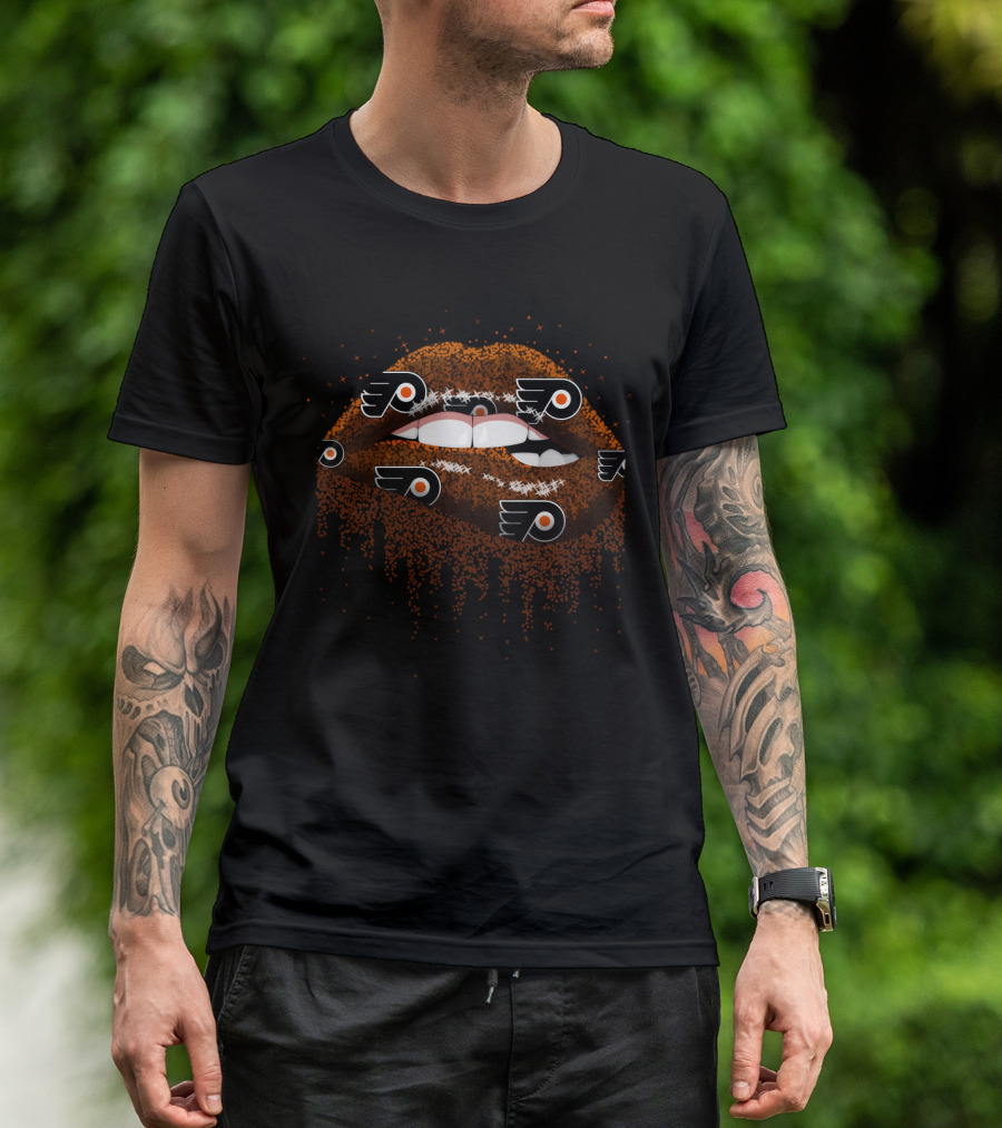 Philadelphia Flyers Glitter Lips Fan T-Shirt