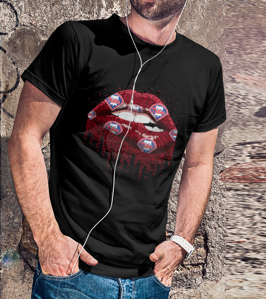 Philadelphia Phillies Glitter Lips Fan T-Shirt
