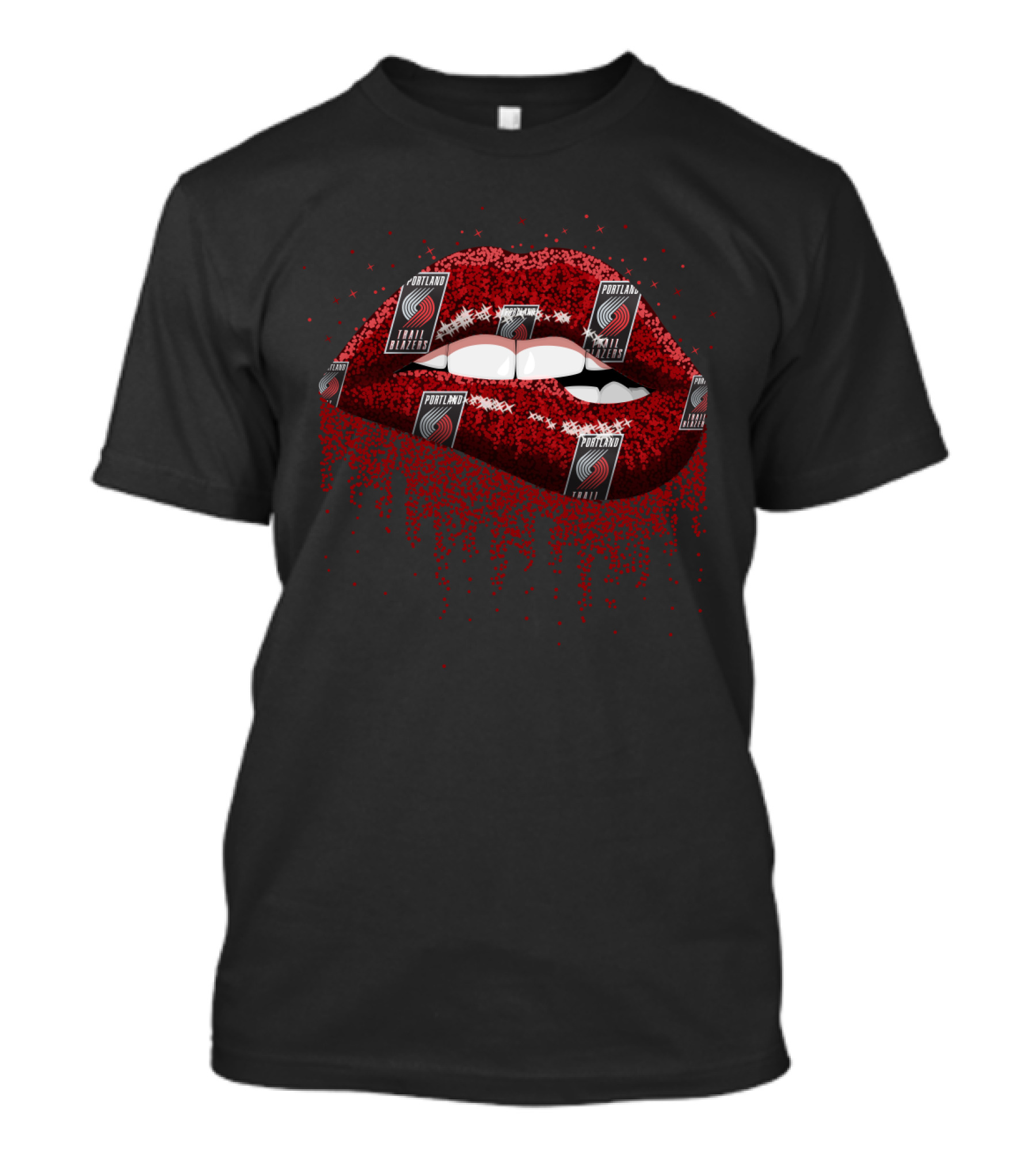 Portland Trail Blazers Red Lips Logo T-Shirt