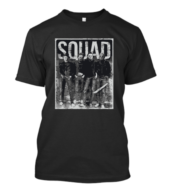 Squad Halloween Horror Masks And Weapons T-Shirt