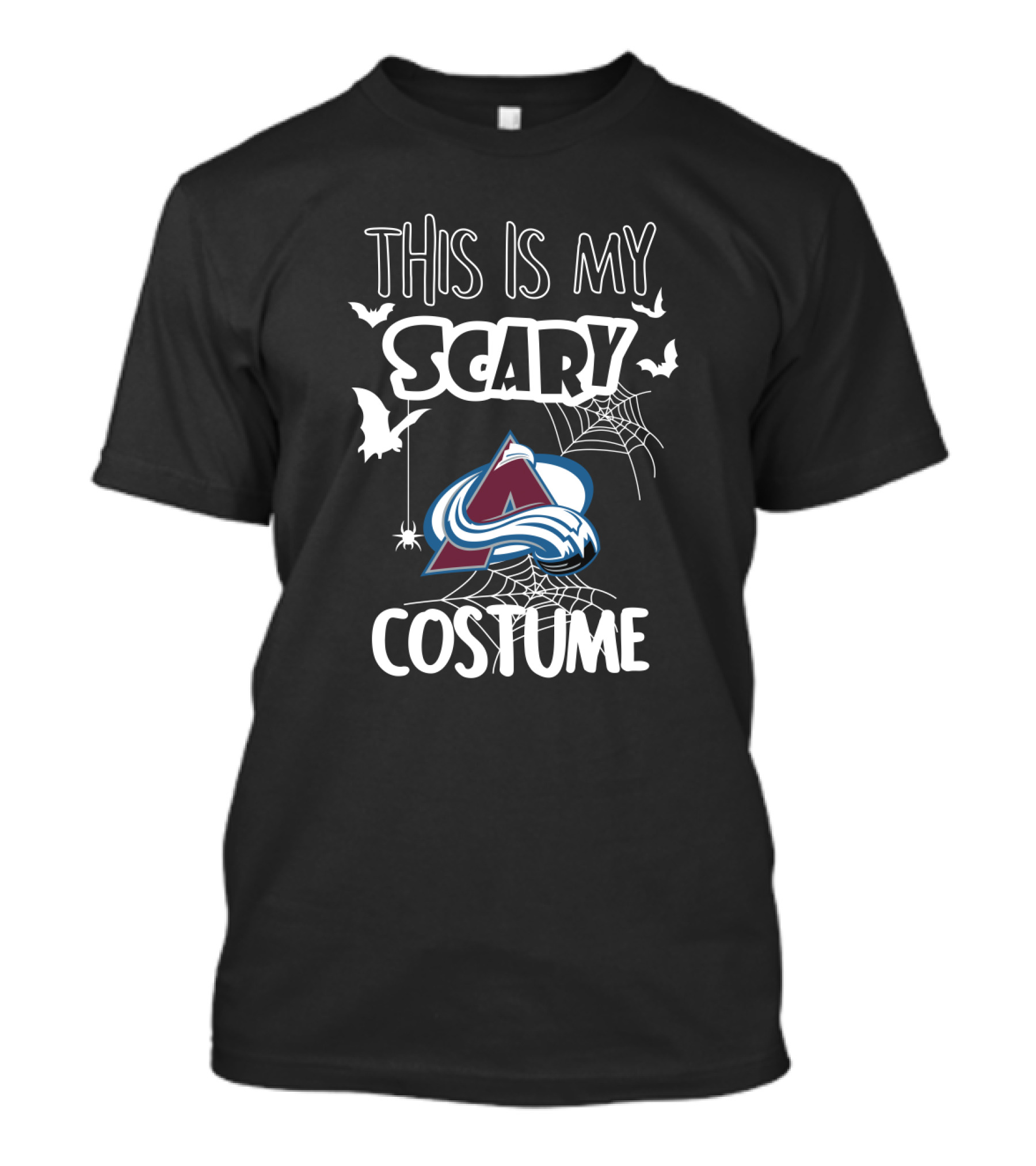 This Is My Scary Colorado Avalanche Costume With Halloween Bats And Spiderwebs T-Shirt