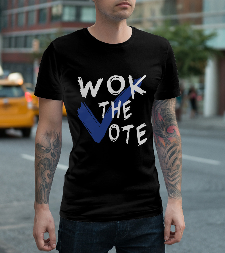 Wok The Vote Funny Political Blue Checkmark T-Shirt