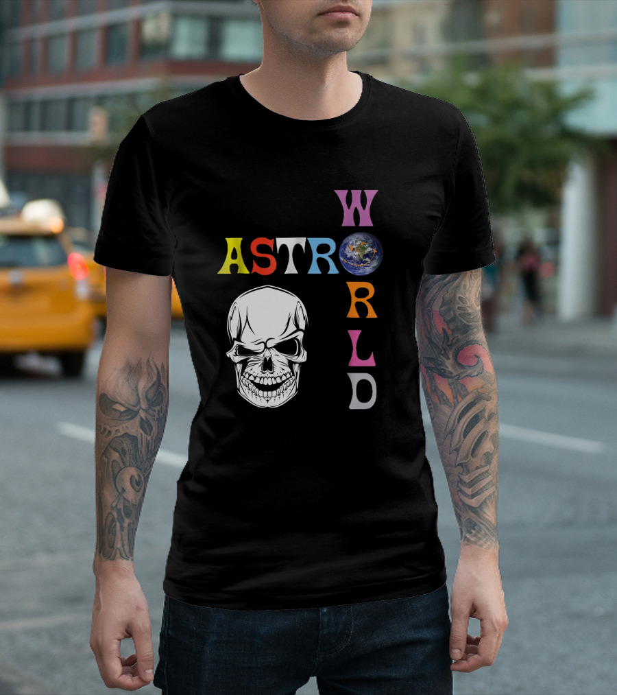Astroworld Lettering Skull Earth Graphic Travis Scott T-Shirt